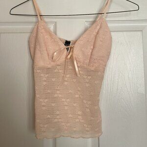 Windsor Sheer Pink Lace Babydoll Tank Top